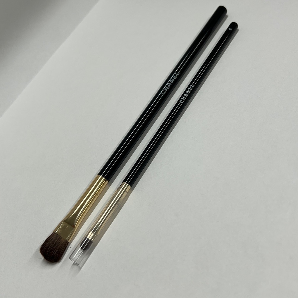 Set of Two Chanel Brushes Flat Eyeshadow and Lip Eye Liner Brush - Unused